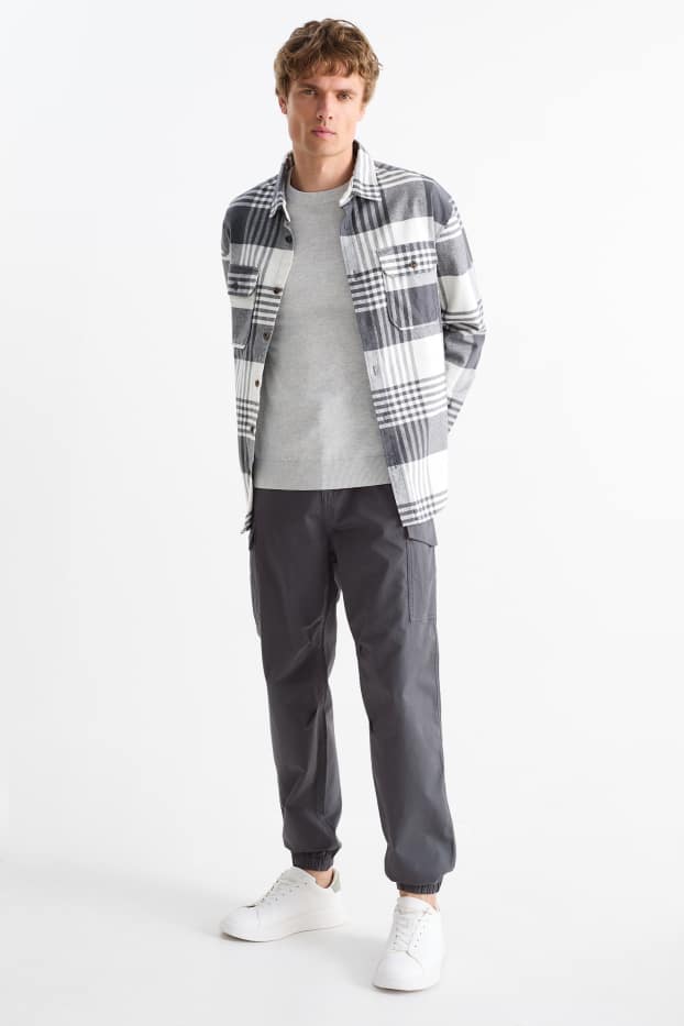 Heren - Cargobroek - regular fit - donkergrijs