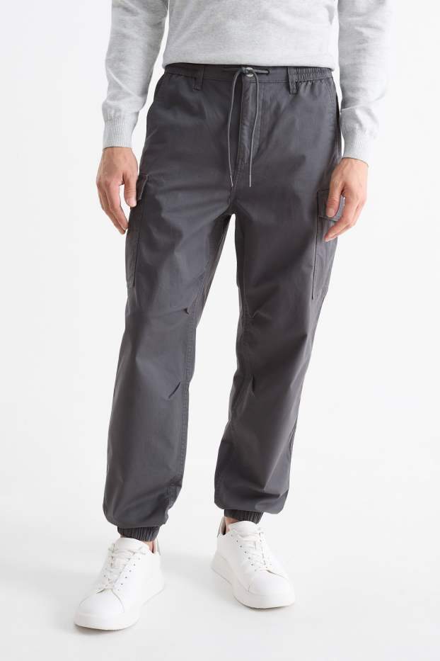 Heren - Cargobroek - regular fit - donkergrijs