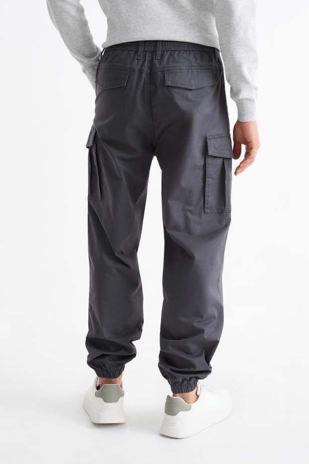 Heren - Cargobroek - regular fit - donkergrijs