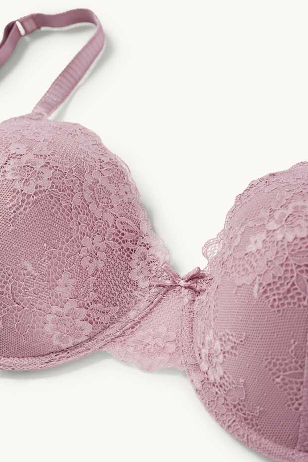 Dames - BH met beugels - DEMI - voorgevormd - donker rose