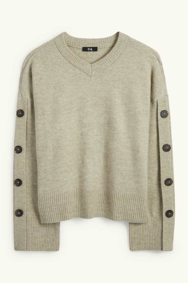 Mujer - Jersey con escote en pico - verde claro