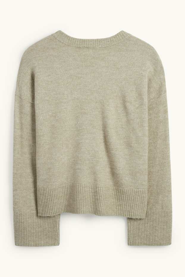 Mujer - Jersey con escote en pico - verde claro