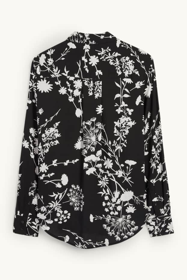 Women - Blouse - floral - black