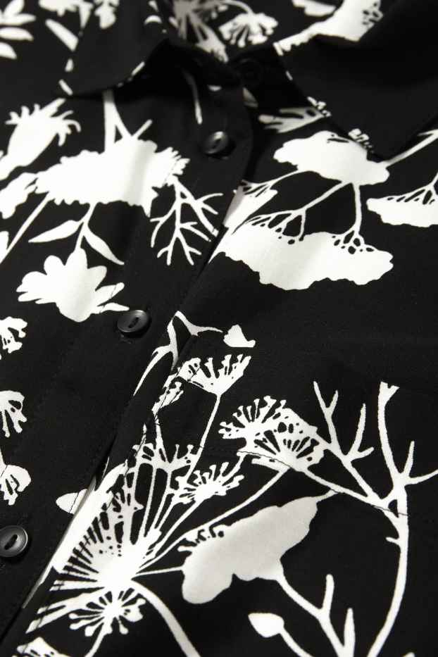 Women - Blouse - floral - black