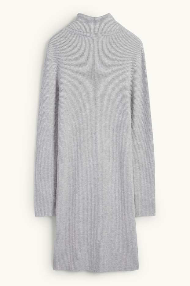 Enfants filles - Robe de maille à col roulé - gris clair