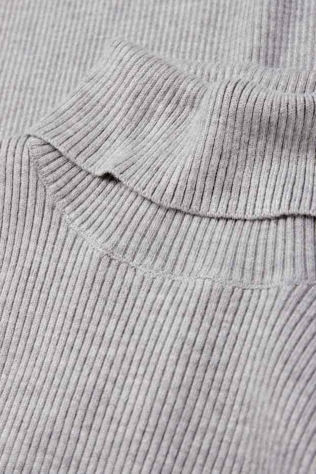 Enfants filles - Robe de maille à col roulé - gris clair