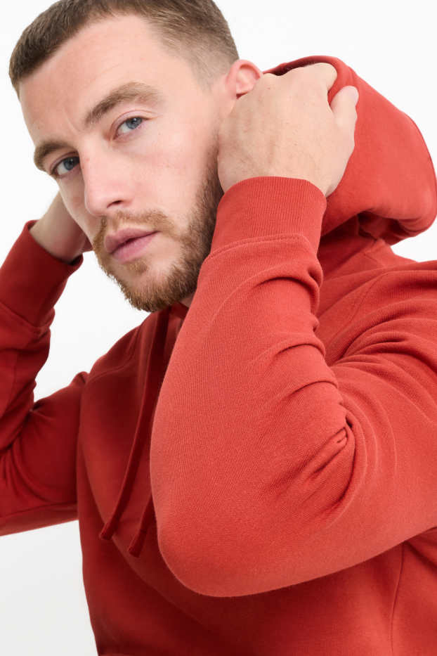 Hommes - Sweat à capuche - rouge