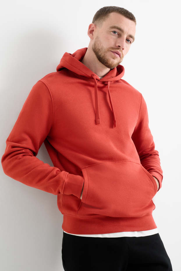 Hommes - Sweat à capuche - rouge