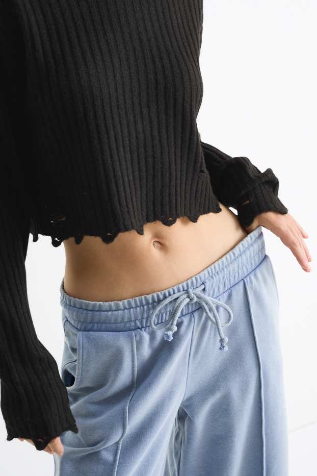 Dona - Jersei crop - negre