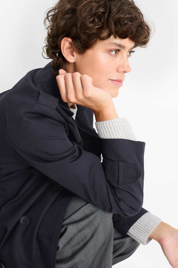 Dames - Trenchcoat - donkerblauw