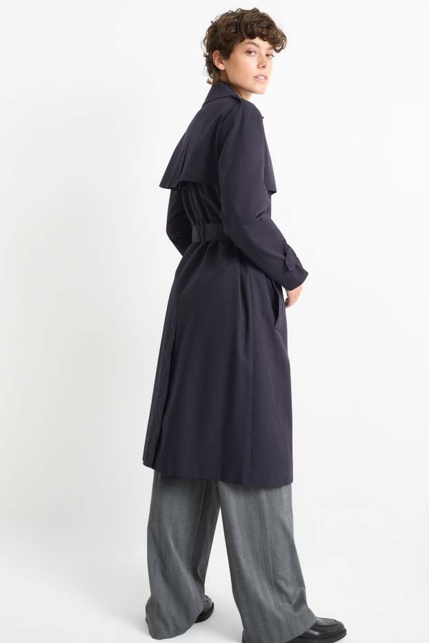 Dames - Trenchcoat - donkerblauw