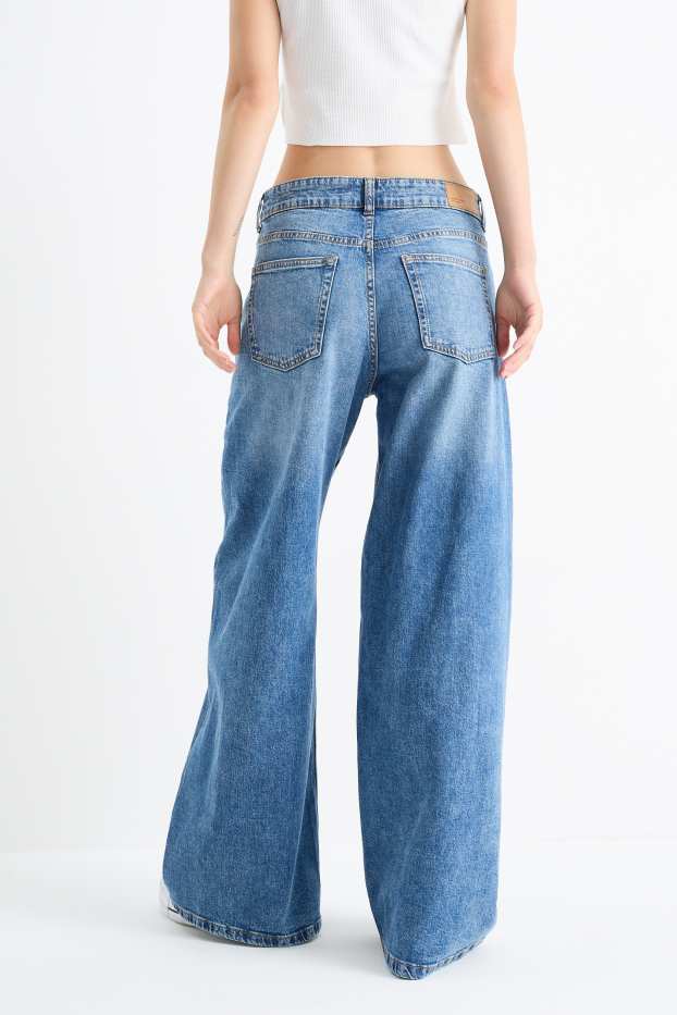 Damen - Wide Leg Jeans - Low Waist - jeansblau