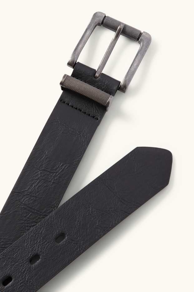 Herren - Gürtel - Lederimitat - schwarz