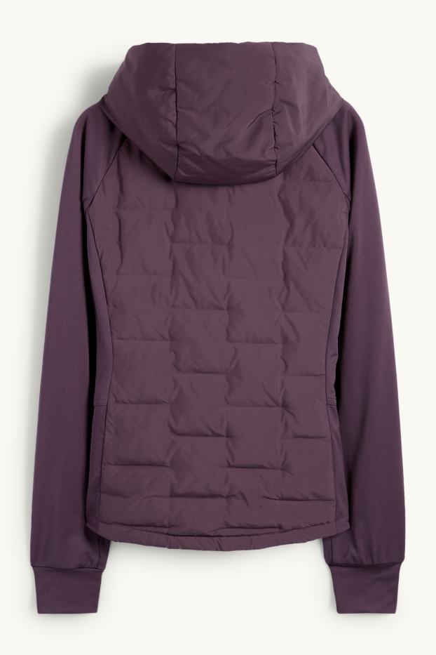 Femmes - Veste chaude de sport à capuche - violet