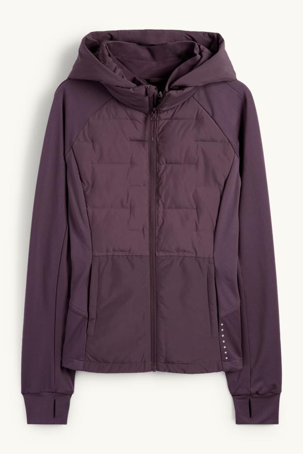 Femmes - Veste chaude de sport à capuche - violet