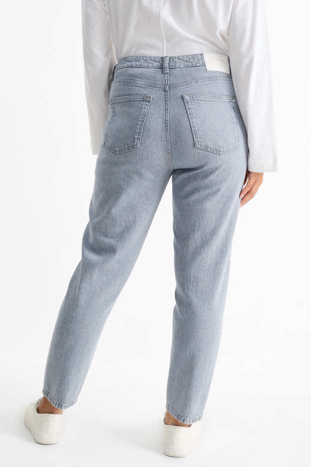 Damen - Mom Jeans - High Waist - LYCRA® - hellgrau