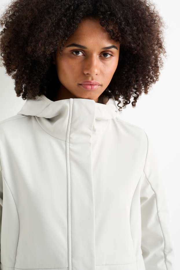 Femei - Geacă softshell cu glugă - rezistentă la apă - 4 Way Stretch - bej deschis