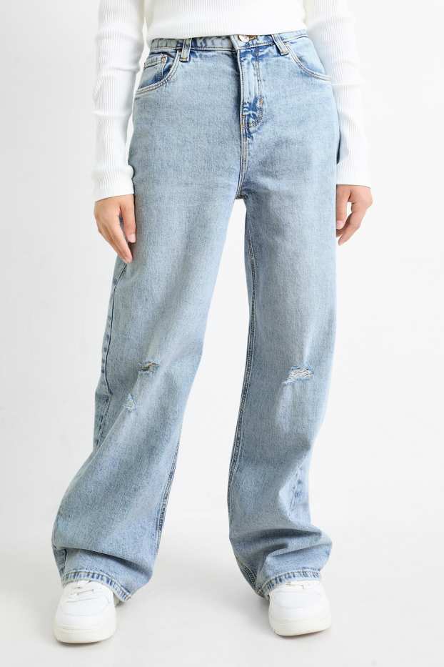 Bambine - Jeans a gamba ampia - jeans azzurro