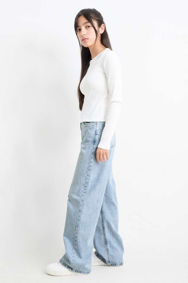 Bambine - Jeans a gamba ampia - jeans azzurro