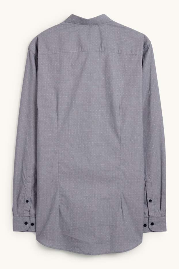 Bărbați - Cămașă office - slim fit - guler Kent - cu buline - gri