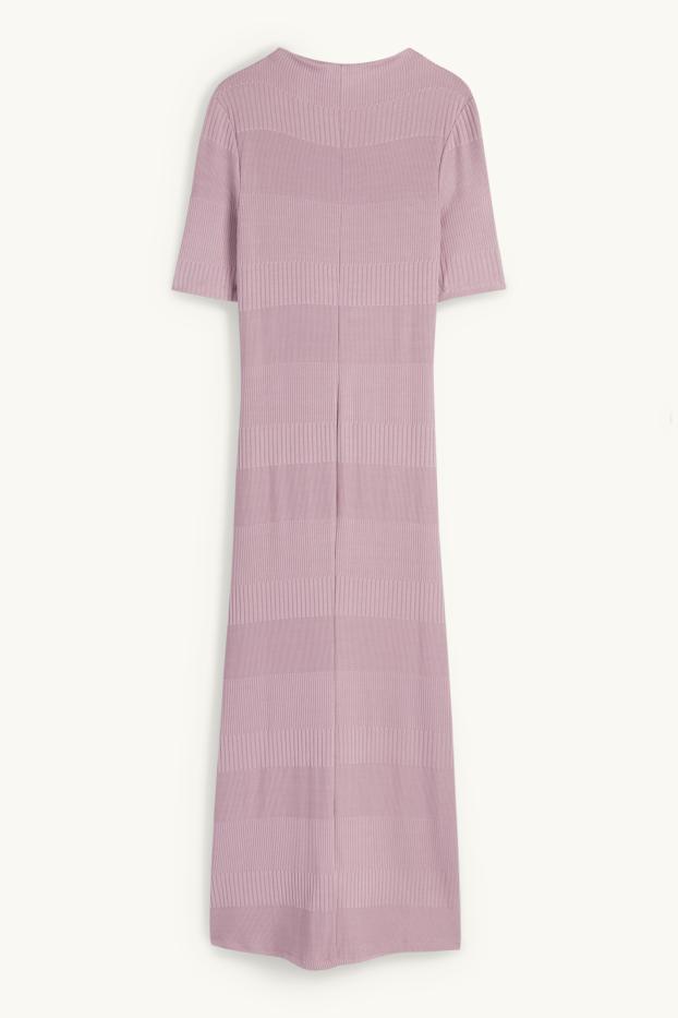 Dona - Vestit de punt - acanalat - rosa fosc