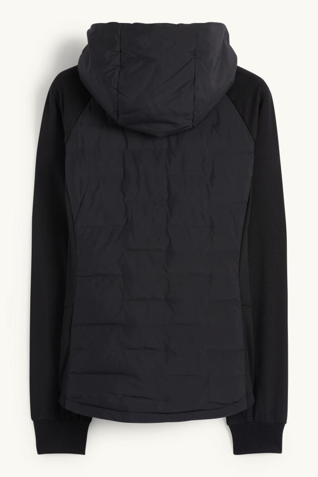 Femmes - Veste chaude de sport à capuche - noir