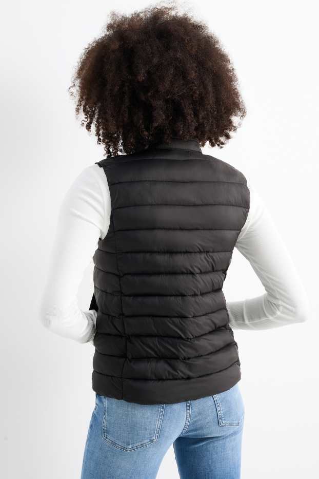 Women - Quilted gilet - black