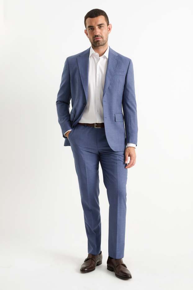 Home - Pantalons combinables - regular fit - estampats - blau fosc