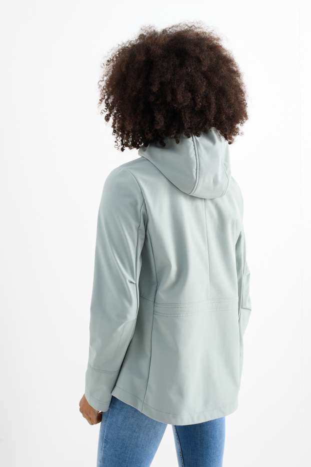 Damen - Softshelljacke mit Kapuze - wasserabweisend - 4 Way Stretch - mintgrün