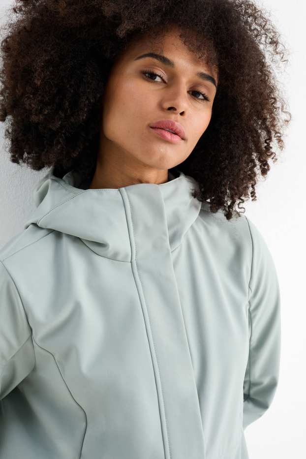 Damen - Softshelljacke mit Kapuze - wasserabweisend - 4 Way Stretch - mintgrün