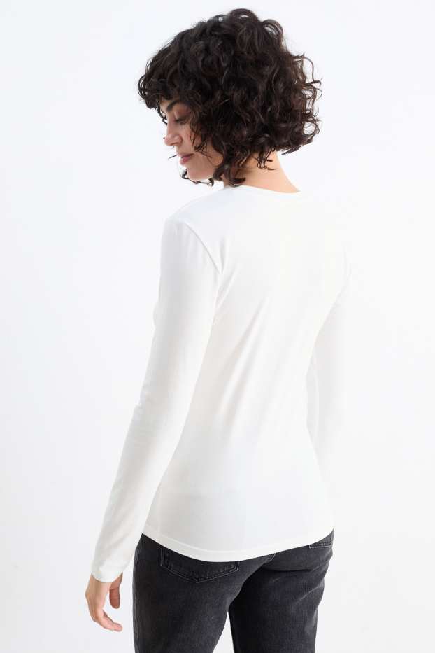 Femmes - Lot de 2 - haut à manches longues  - blanc