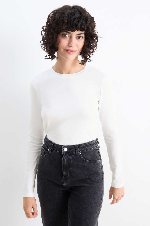 Femmes - Lot de 2 - haut à manches longues  - blanc