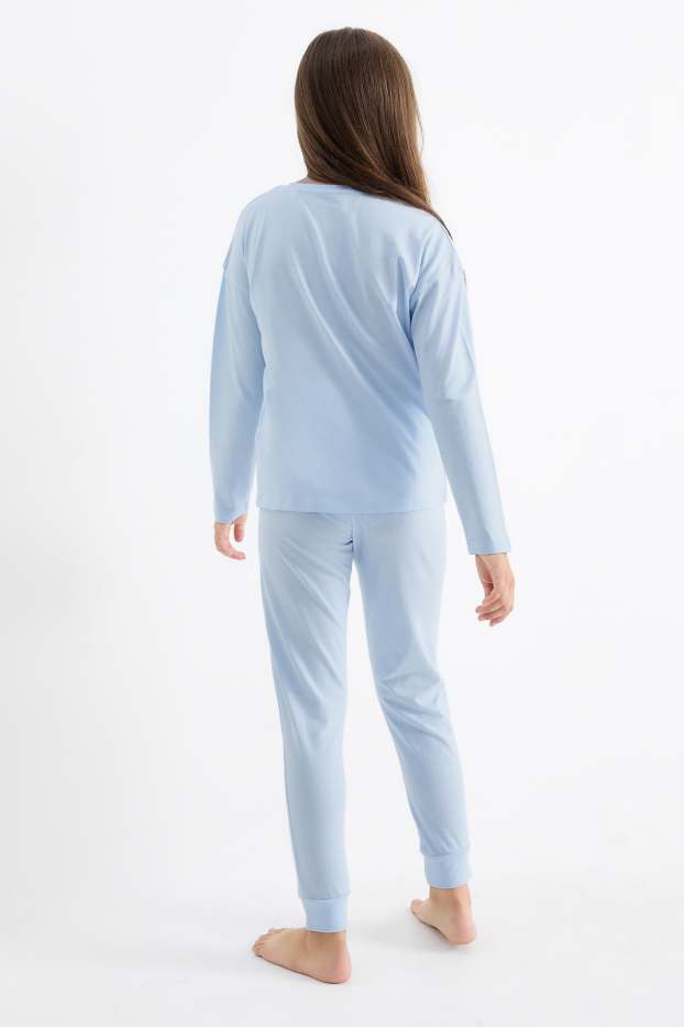 Kinderen: meisjes - Set van 2 - Lilo & Stitch - pyjama - 4-delig - lichtblauw
