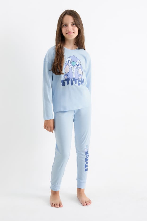 Kinderen: meisjes - Set van 2 - Lilo & Stitch - pyjama - 4-delig - lichtblauw