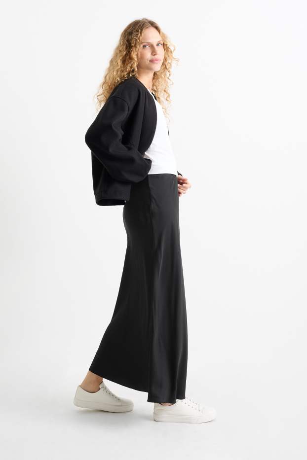Damen - Satin-Rock - schwarz