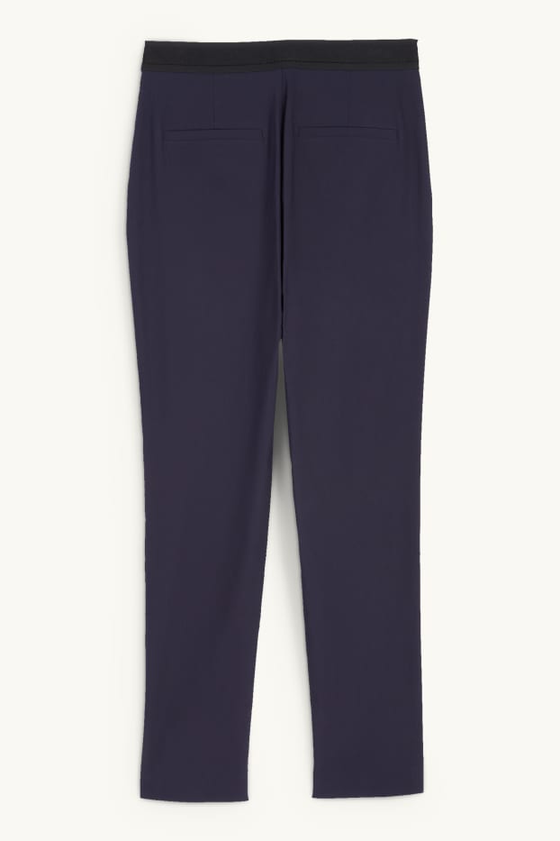 Dames - Pantalon - mid waist - slim fit - donkerblauw