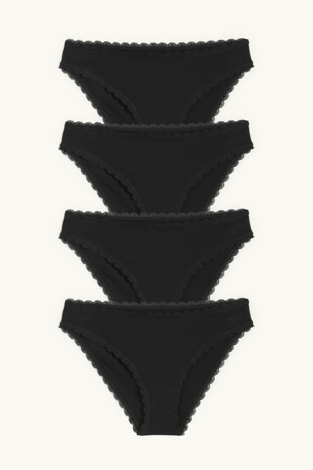 Mujer - Pack de 4 - braguitas - negro