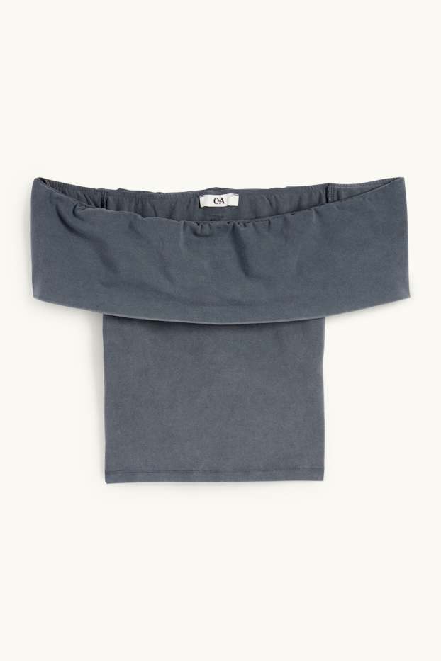 Dámské - Krátké tričko - tmavošedá