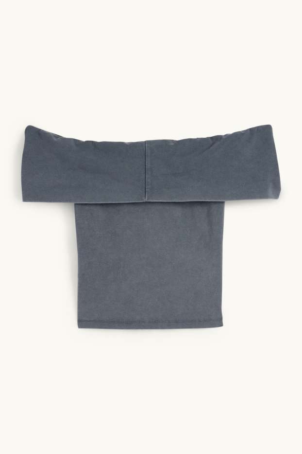 Dámské - Krátké tričko - tmavošedá