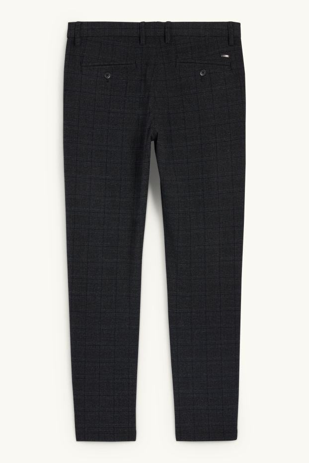 Hommes - Chino - slim fit - à carreaux - noir