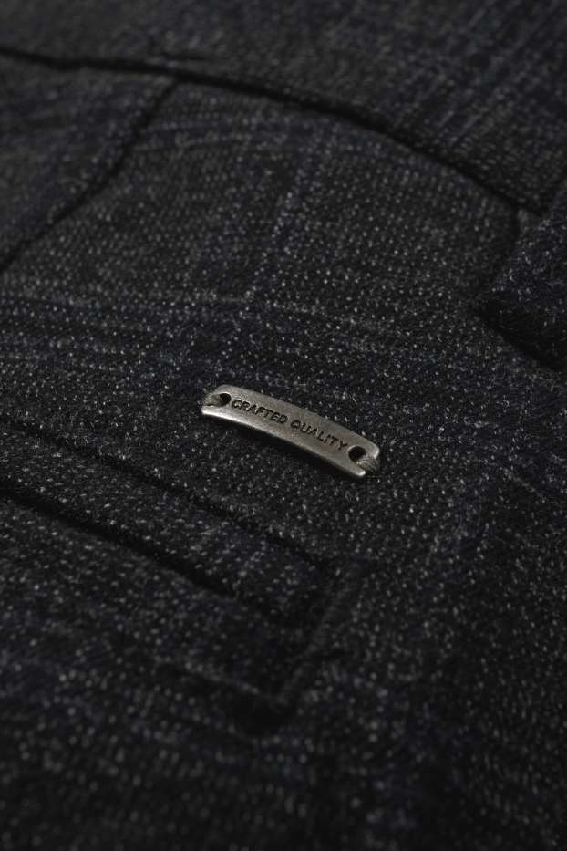 Hommes - Chino - slim fit - à carreaux - noir