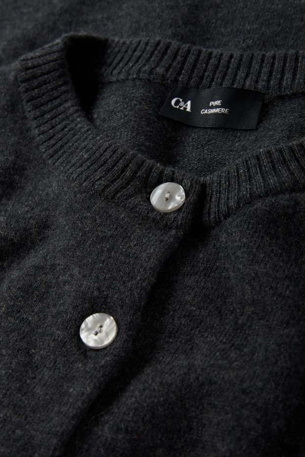 Femmes - Gilet de maille en cachemire - gris foncé