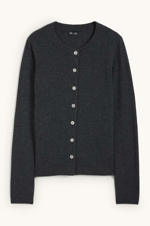 Femmes - Gilet de maille en cachemire - gris foncé