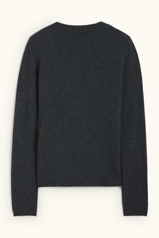 Femmes - Gilet de maille en cachemire - gris foncé