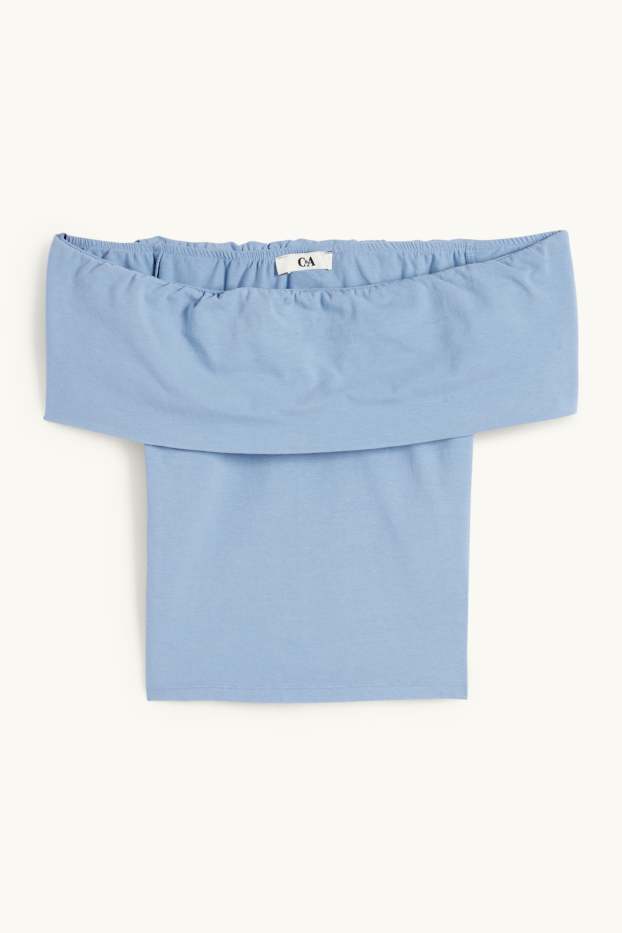 Women - Cropped T-shirt - light blue