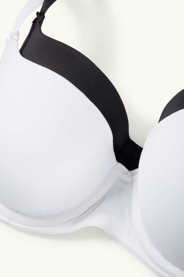 Dames - Set van 2 - BH met beugels - FULL COVERAGE - voorgevormd - zwart