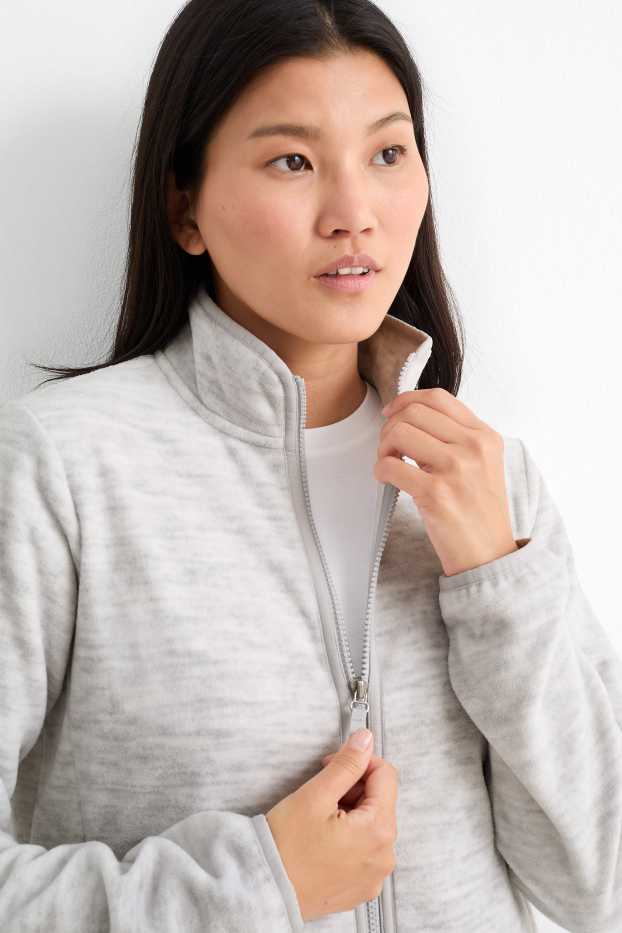 Women - Fleece jacket - light gray