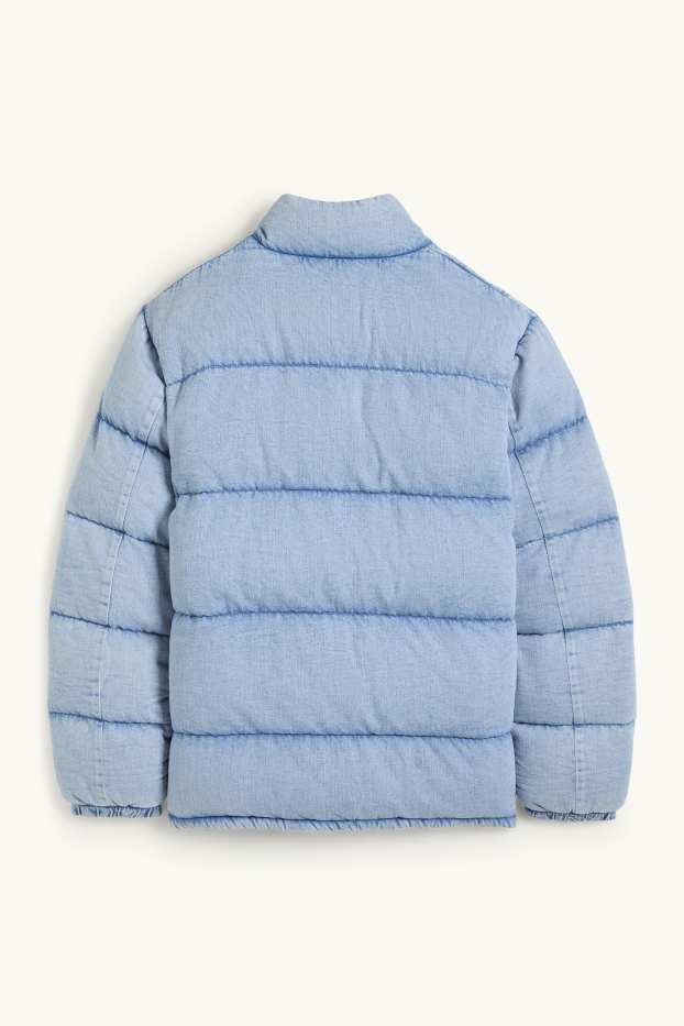 Bărbați - Jachetă matlasată din denim - albastru deschis