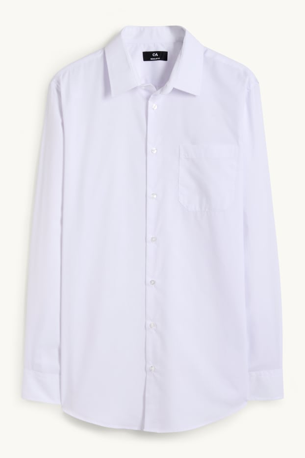 Home - Camisa formal - regular fit - coll kent - blanc