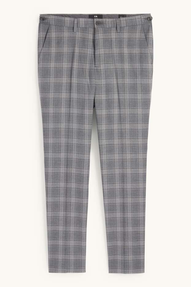 Home - Pantalons combinables - slim fit - Flex - de quadres - gris